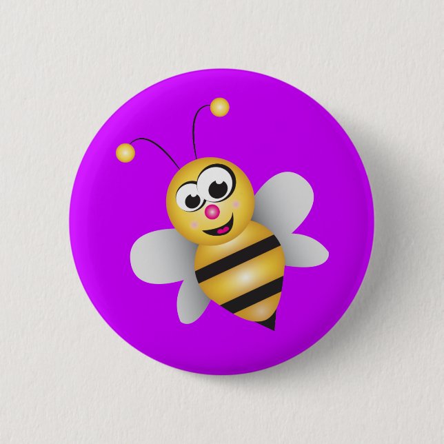 Cartoon Bee Button (Front)