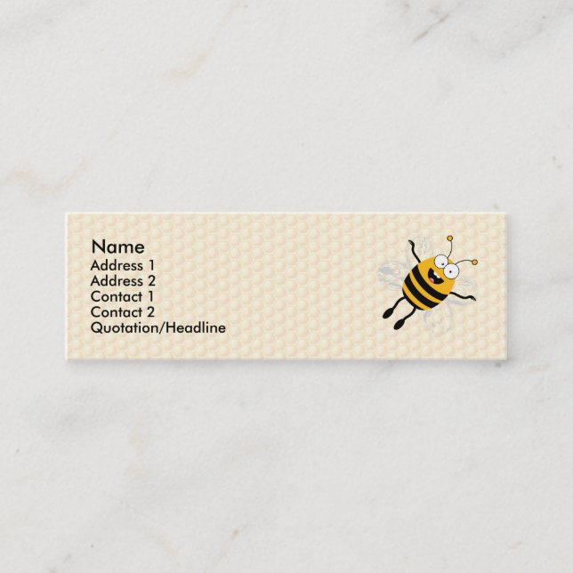 Cartoon Bee Mini Business Card (Front)