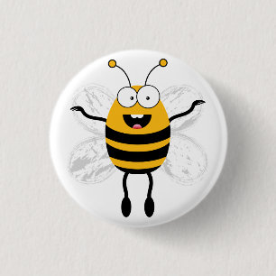 Cartoon Bee Pinback Button