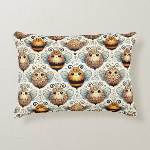🐝 Cartoon Bee Room Decor For Kids Spaces 🐝 Accent Pillow