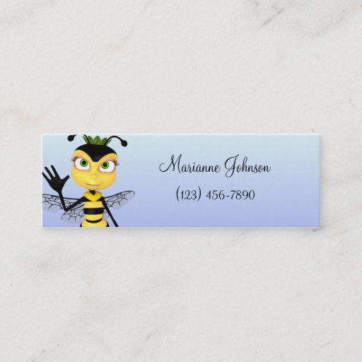 Customizable Cartoon Bee Skinny Profile Card Business Card Template