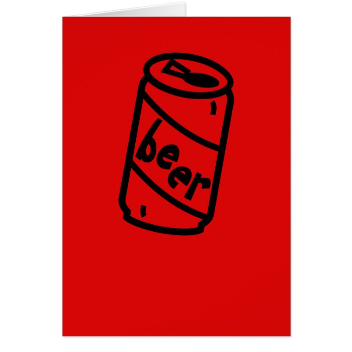 Cartoon Beer Can   Any Team Colors Card