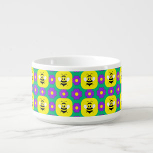 Cartoon Bees and Flowers Bowl