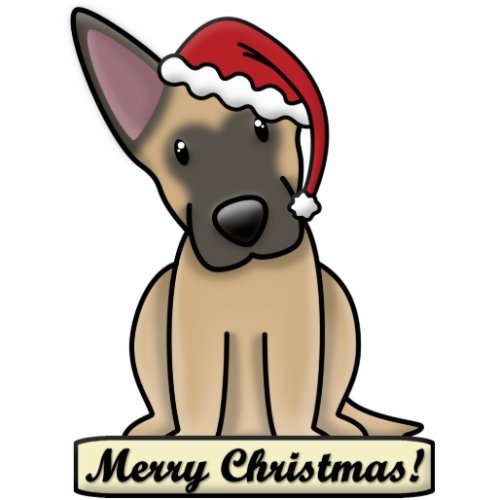 Cartoon Belgian Malinois Christmas Ornament