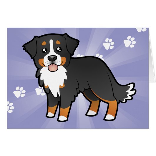 Cartoon Bernese Mountain Dog Cards (Front Horizontal)