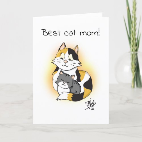 Cartoon Best Cat Mom Appreciation Card