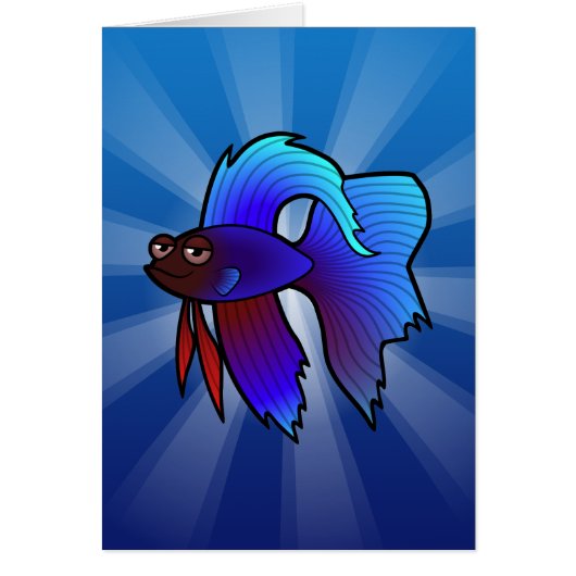 Cartoon Betta Fish / Siamese Fighting Fish Cards (Front)