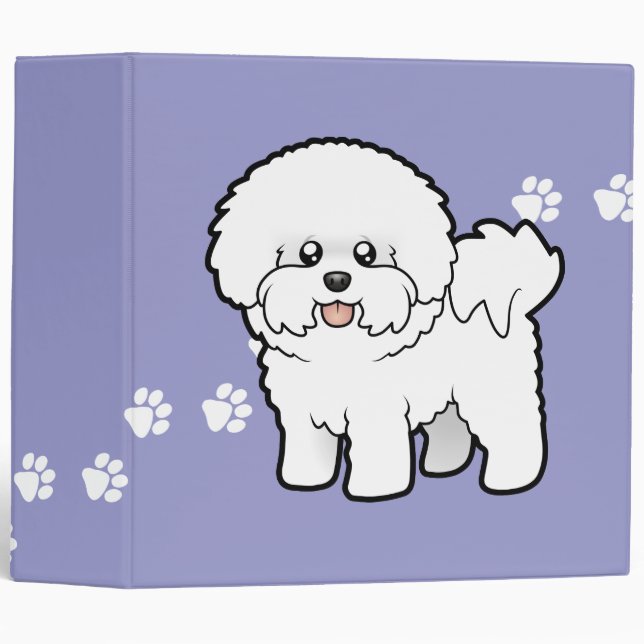 Cartoon Bichon Frise Binder (Front/Spine)