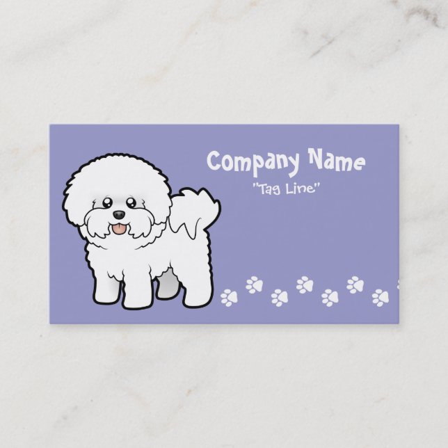 Cartoon Bichon Frise Business Card (Front)