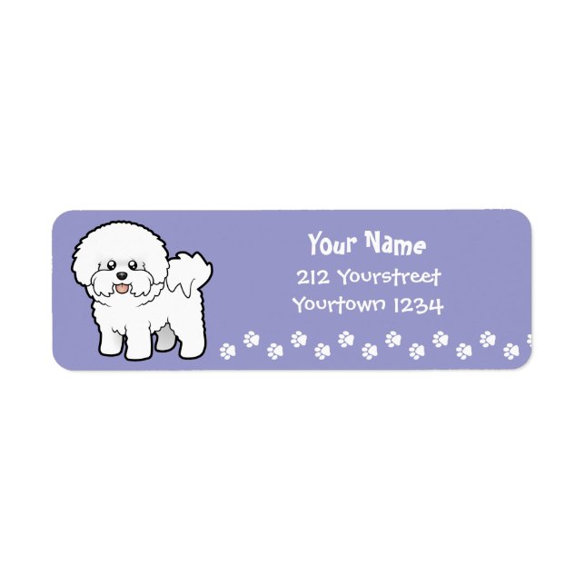 Cartoon Bichon Frise Label (Front)