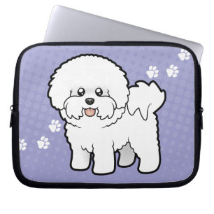 Cartoon Bichon Frise Laptop Sleeve