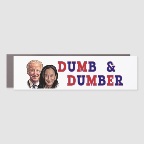 Cartoon Biden and Harris Dumb and Dumber Car Magnet