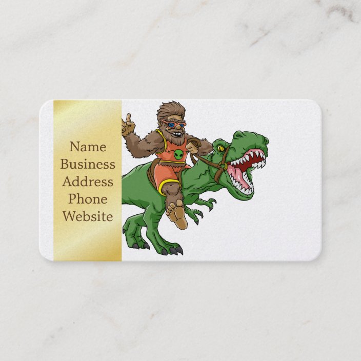 Cartoon Bigfoot Cartoon T Rex T Rex Bigfoot Business Card Zazzle Com