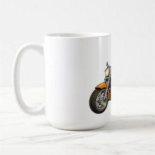 Cartoon Biker with Powerful Motorcycle Rider Art Coffee Mug
