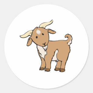 Cartoon Billy Goat Classic Round Sticker