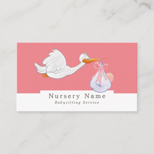 Cartoon Bird  Baby Babysitter Daycare Nursery Business Card