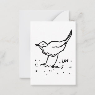 Cartoon Bird Pen Art Drawing Note Card