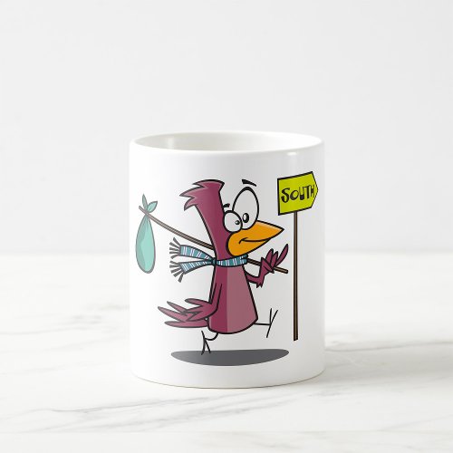 Cartoon Bird Travelling South Coffee Mug