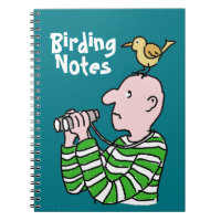 Cartoon Bird Watcher & Bird Notebook