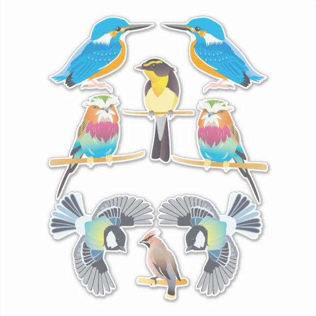 Cartoon Birds Clip art animal nature Sticker (Front)
