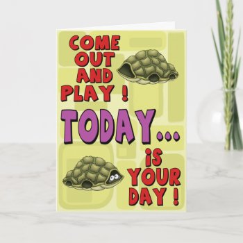 Cartoon Birthday Cards: Come And Play Ii Card by nopolymon at Zazzle