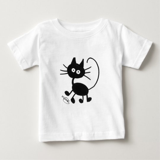 Cartoon Black Cat Baby T-Shirt