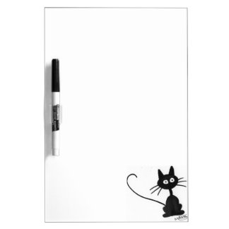 Cartoon Black Cat Dry-Erase Board