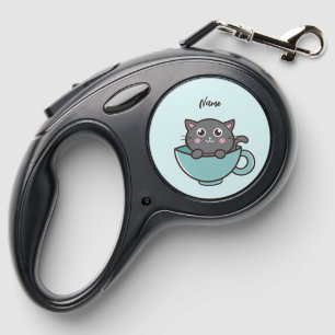 Cartoon black cat retractable pet leash