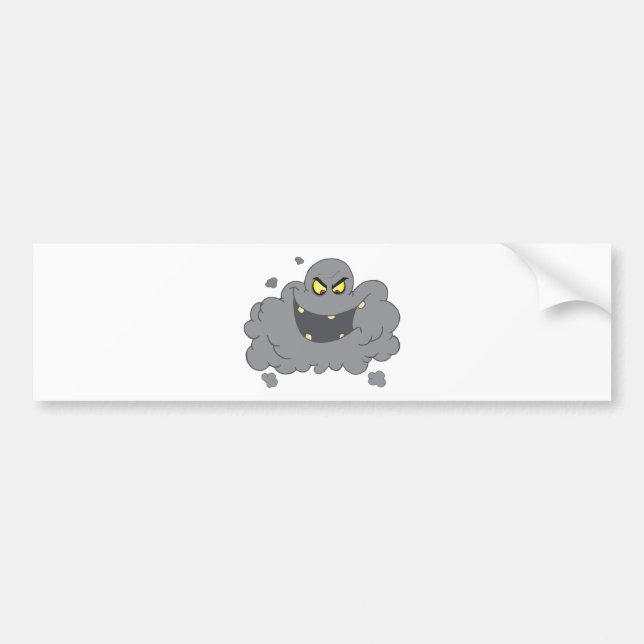 Cartoon Black Cloud Of Smog Bumper Sticker (Front)