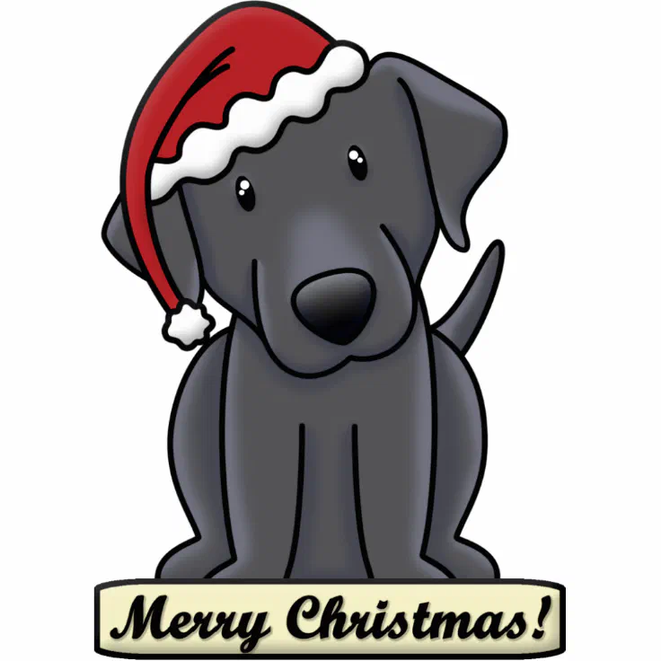 Cartoon Black Lab Christmas Ornament | Zazzle