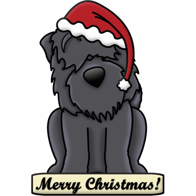 Cartoon Black Russian Terrier Christmas Ornament (Front)