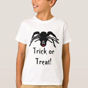 Cartoon Black Spider Halloween Black Widow Kids T-Shirt