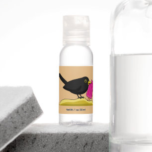Cartoon Blackbird Eating A Ice Cream Hand Sanitizer