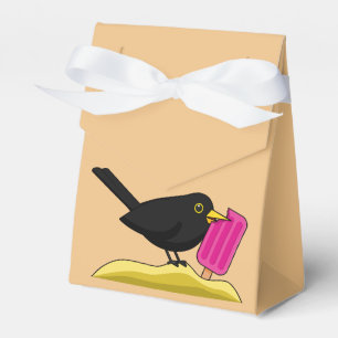 Cartoon Blackbird Eating An Ice Cream Favor Boxes