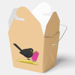 Cartoon Blackbird Eating An Ice Cream Favor Boxes