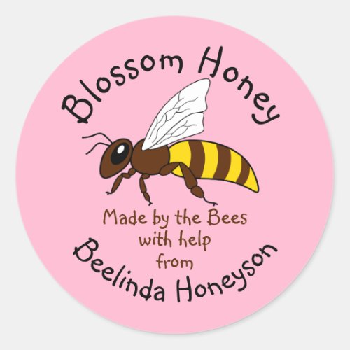 Cartoon Blossom Honey Jar Label Stickers