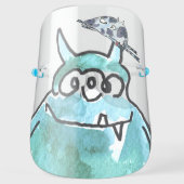 Cartoon Blue Alien Monsters Face Shield (Front)