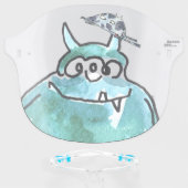Cartoon Blue Alien Monsters Face Shield (Front w/Glasses)