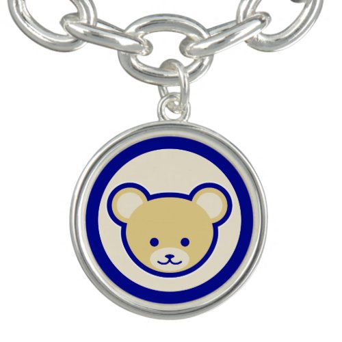 Cartoon Blue Beige Teddy Bear Cute Funny Bracelet