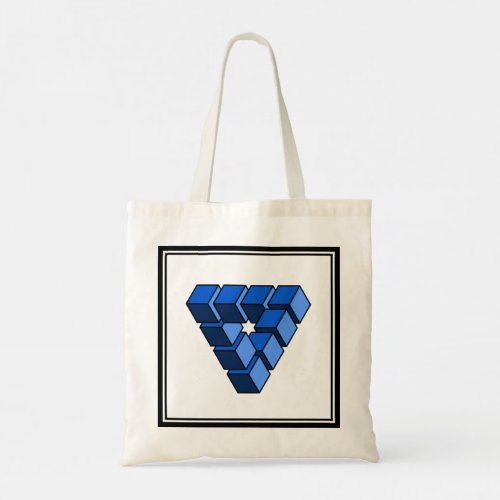Cartoon Blue Black Toy Blocks Triangle Graphic Tot Tote Bag