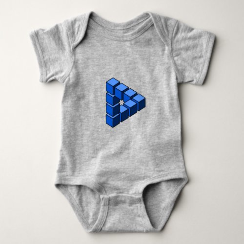 Cartoon Blue Black Toy Blocks Triangle Vector Art Baby Bodysuit