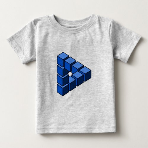 Cartoon Blue Black Toy Blocks Triangle Vector Art Baby T_Shirt