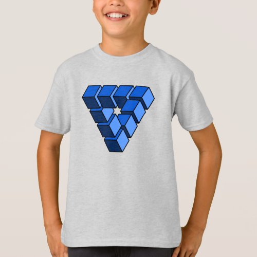 Cartoon Blue Black Toy Blocks Triangle Vector Art T_Shirt