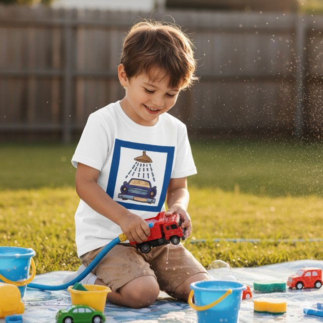 Cartoon Blue Car Wash Vintage Auto Detailing T-Shirt (Creator Uploaded)