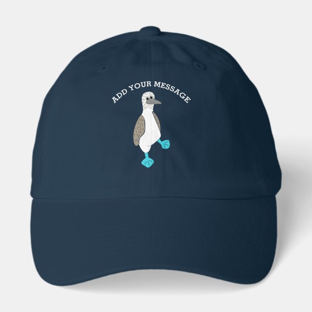 Cartoon Blue-Footed Booby Bird Graphic Hat (Front)