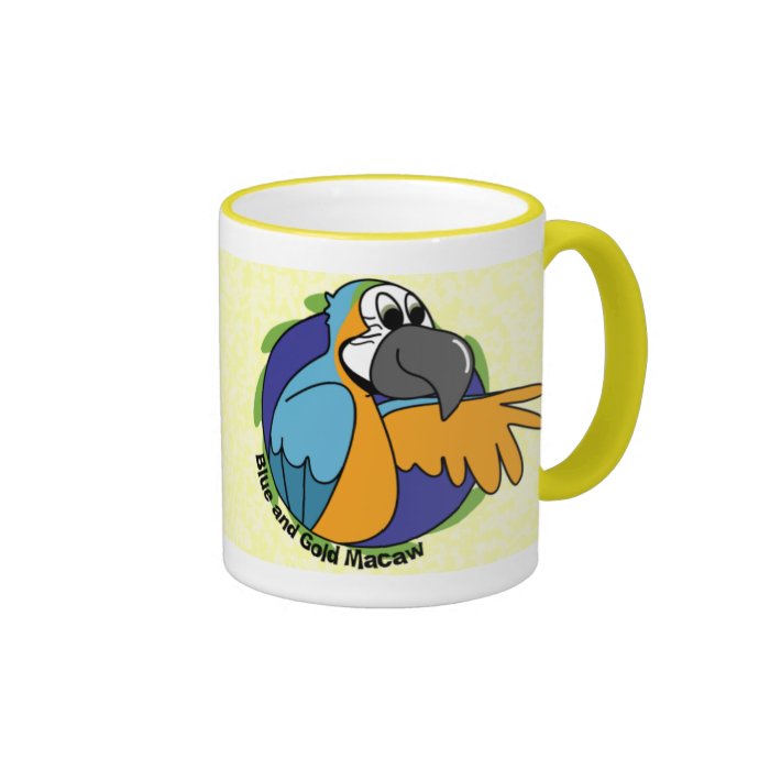 Cartoon Blue & Gold Macaw Mug