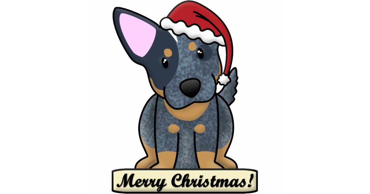 Cartoon Blue Heeler Christmas Ornament