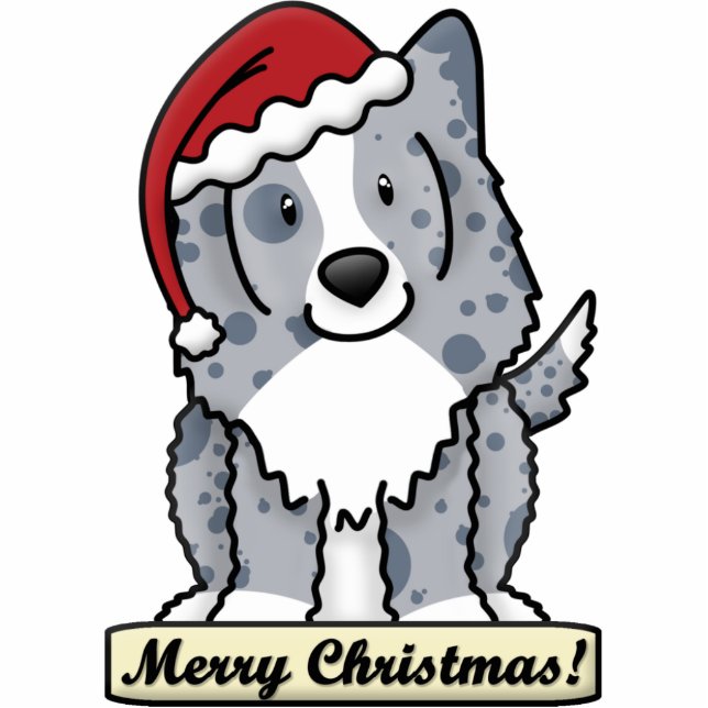 Cartoon Blue Sheltie Christmas Ornament (Front)