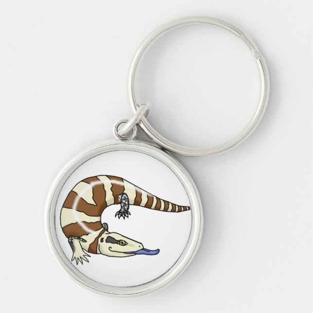 cartoon blue tongued skink keychain (Front)