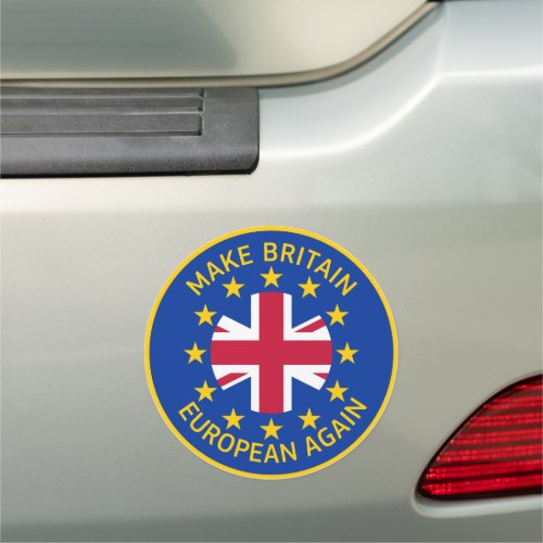 Cartoon Blue Yellow Red European Union Jack Logo Car Magnet